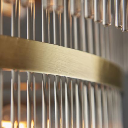 Endon 112793 - Luster na lancu MARIETTA GRAND 21xE14/6W/230V mesing/prozirna