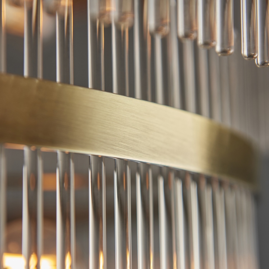 Endon 112793 - Luster na lancu MARIETTA GRAND 21xE14/6W/230V mesing/prozirna