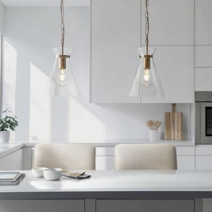 Endon 112859 - Luster na lancu HARLOW 1xE27/10W/230V mesing