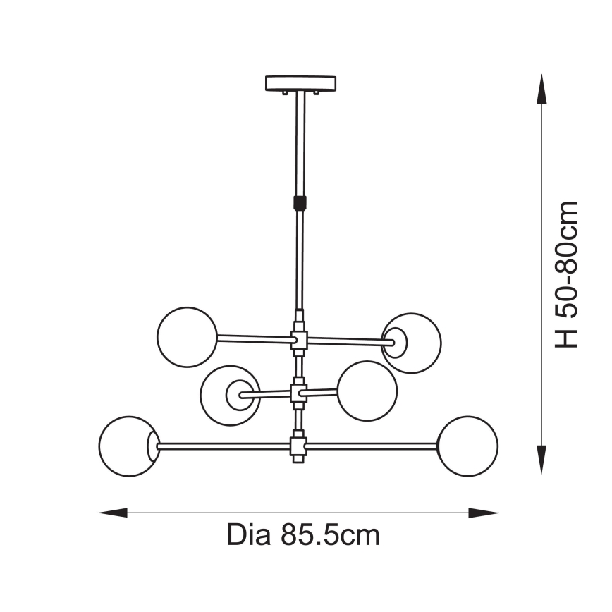 Endon 114039 - Luster na šipci 6xG9/3,2W/230V zlatni