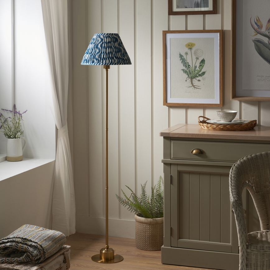 Endon 114778 - LED Prigušiva punjiva podna lampa BURLEY LED/1,5W/5V mesing/plava