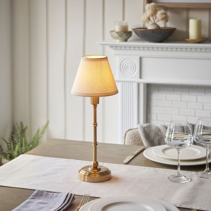 Endon 114811 - LED punjiva stolna lampa BURLEY s mogućnošću prigušivanja LED/1,5W/5V 3600 mAh mesing/bijela
