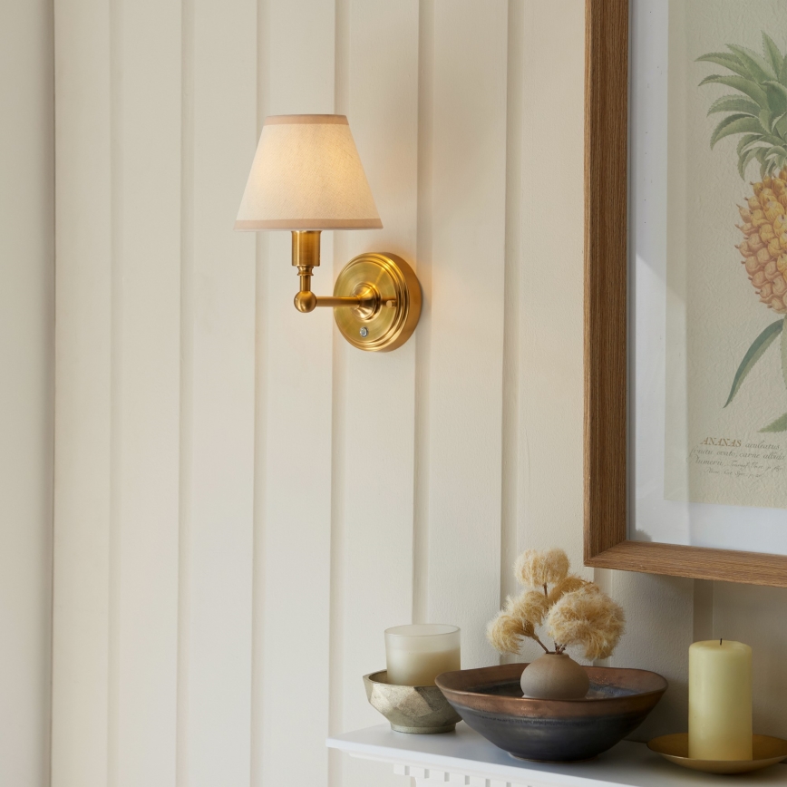 Endon 114830 - LED zidna lampa s mogućnošću prigušivanja, punjiva BURLEY LED/1,5W/5V 3600 mAh mesing/kremasta