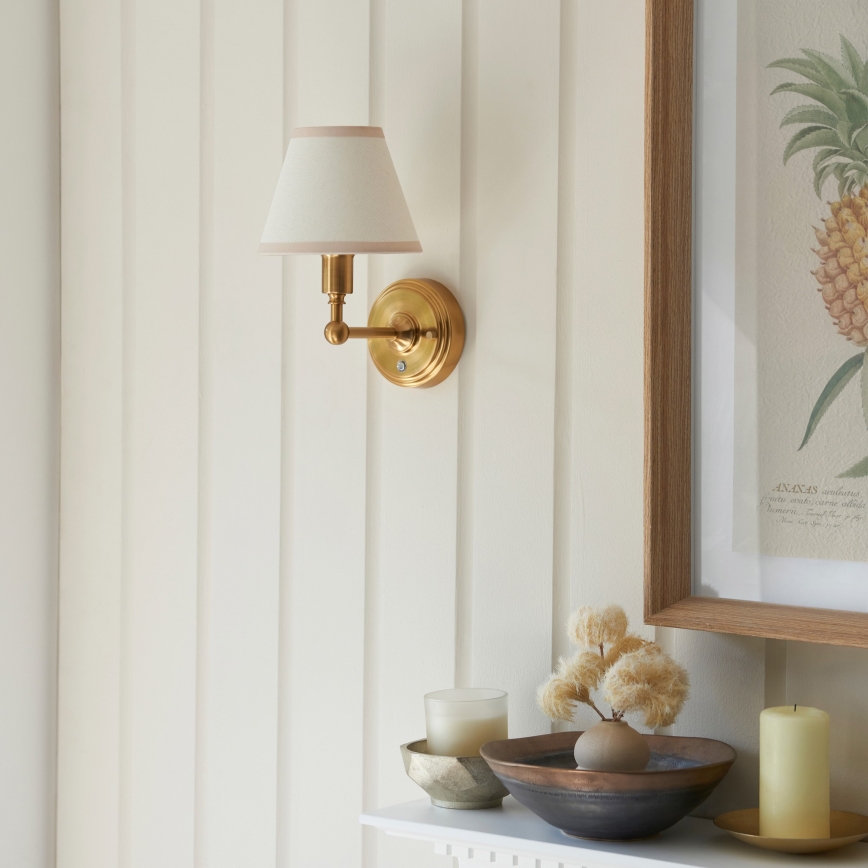 Endon 114830 - LED zidna lampa s mogućnošću prigušivanja, punjiva BURLEY LED/1,5W/5V 3600 mAh mesing/kremasta