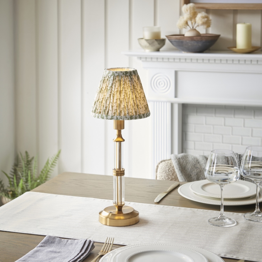 Endon 114838 - LED punjiva stolna lampa s prigušivanjem svjetla MORTON LED/1,5W/5V 3600 mAh mesing/zeleno