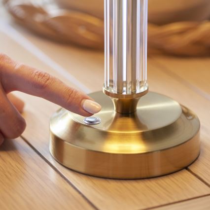 Endon 114838 - LED punjiva stolna lampa s prigušivanjem svjetla MORTON LED/1,5W/5V 3600 mAh mesing/zeleno