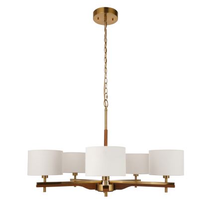 Endon 116994 - Luster na lancu HEATHCLIFF 5xE14/7W/230V mesing/jesion