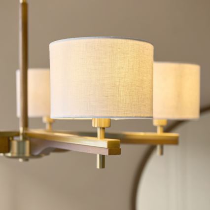 Endon 116994 - Luster na lancu HEATHCLIFF 5xE14/7W/230V mesing/jesion