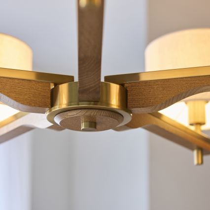Endon 116994 - Luster na lancu HEATHCLIFF 5xE14/7W/230V mesing/jesion