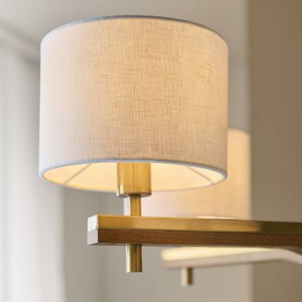 Endon 116994 - Luster na lancu HEATHCLIFF 5xE14/7W/230V mesing/jesion