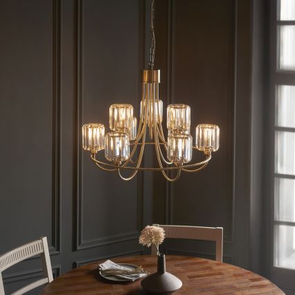 Endon 118934 - Luster na lancu BERENICE 9xE14/7W/230V zlatni