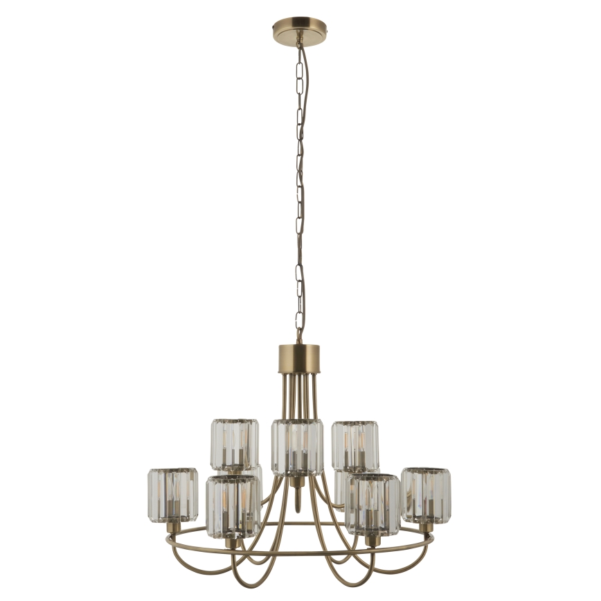 Endon 118934 - Luster na lancu BERENICE 9xE14/7W/230V zlatni