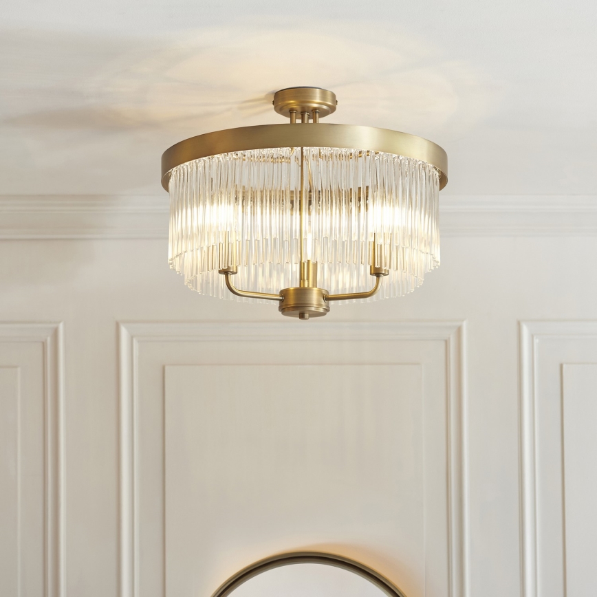 Endon 119109 - Površinski stropni luster CLERMONT 3xE14/6W/230V mesing