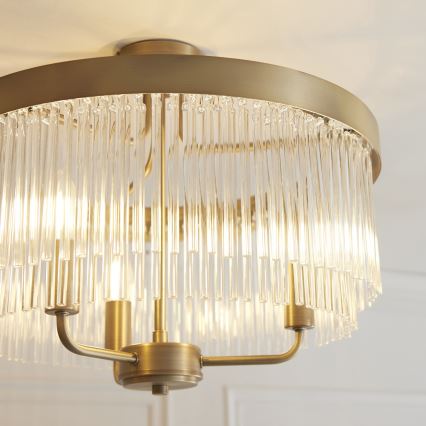 Endon 119109 - Površinski stropni luster CLERMONT 3xE14/6W/230V mesing