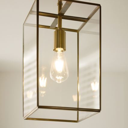 Endon 119141 - Luster na lancu HAMMOND 1xE27/10W/230V 21,5x21,5 cm mesing