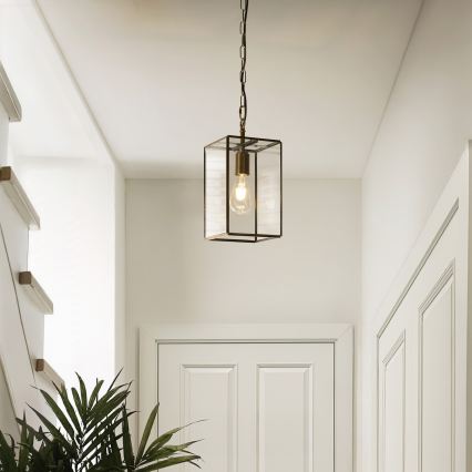 Endon 119142 - Luster na lancu HAMMOND 1xE27/10W/230V 17x17 cm mesing