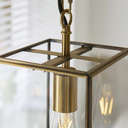 Endon 119142 - Luster na lancu HAMMOND 1xE27/10W/230V 17x17 cm mesing