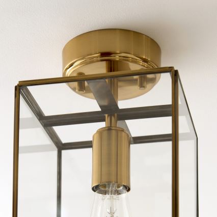 Endon 119143 - Površinski montirani luster HAMMOND 1xE27/10W/230V mesing