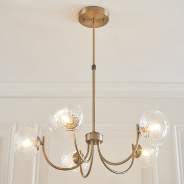 Endon 119210 - Luster na štapu HAGUE 5xG9/5W/230V mesing