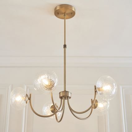 Endon 119210 - Luster na štapu HAGUE 5xG9/5W/230V mesing