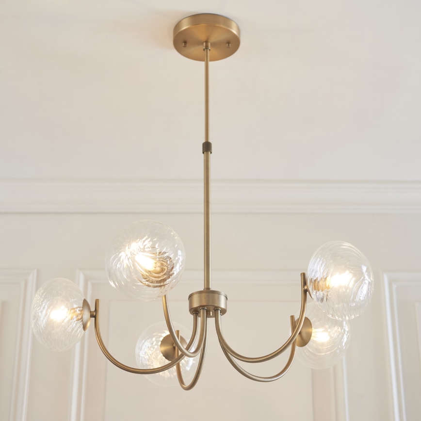 Endon 119210 - Luster na štapu HAGUE 5xG9/5W/230V mesing