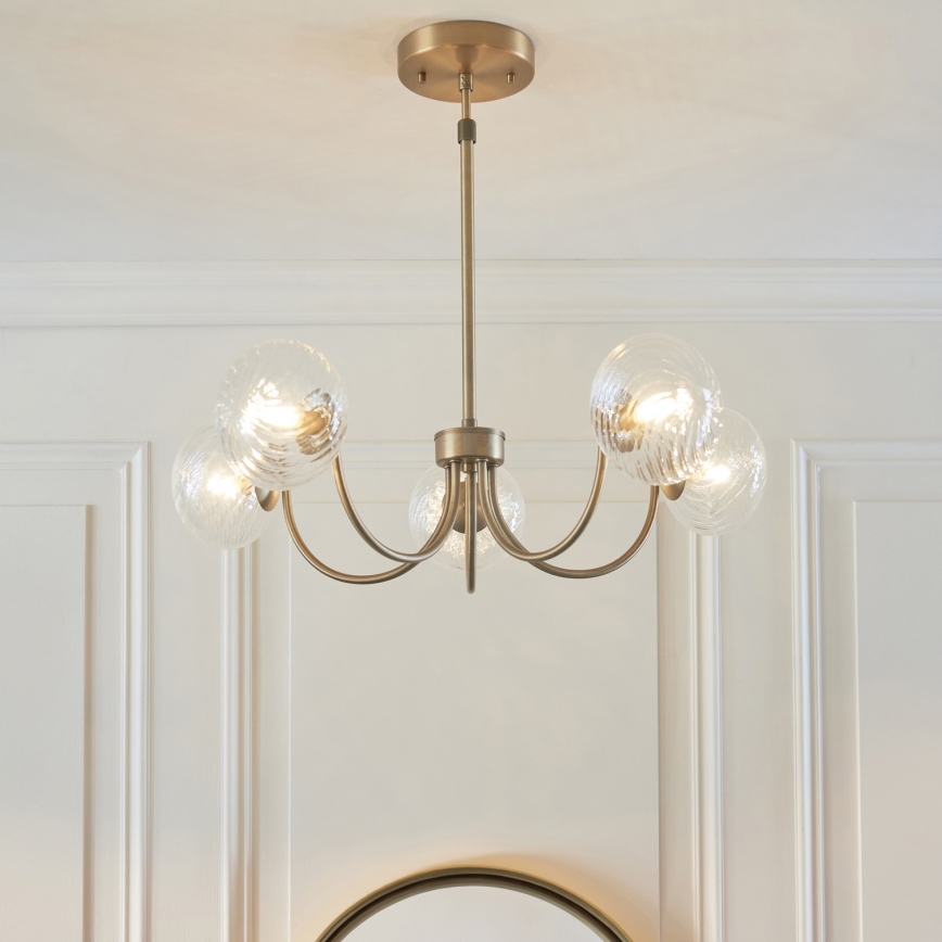 Endon 119210 - Luster na štapu HAGUE 5xG9/5W/230V mesing