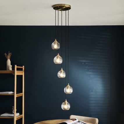 Endon 119435 - Luster na sajli ALLEGRA 5xE14/7W/230V mesing
