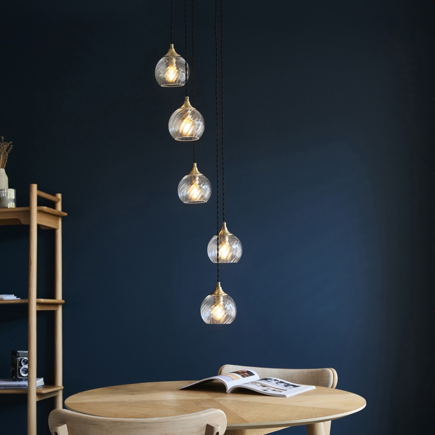 Endon 119435 - Luster na sajli ALLEGRA 5xE14/7W/230V mesing