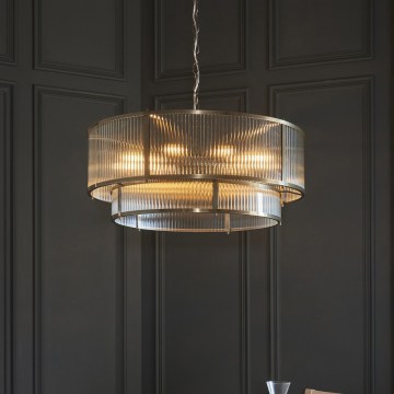 Endon 119456 - Luster na lancu RIDGETON 8xE14/7W/230V matni krom