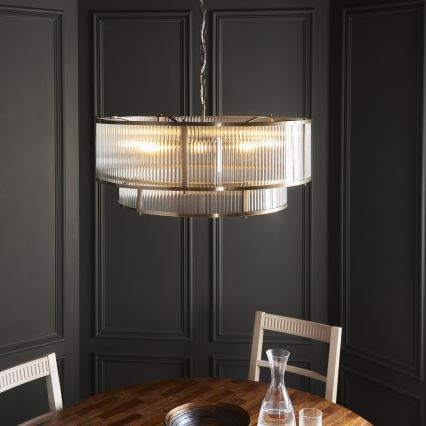 Endon 119456 - Luster na lancu RIDGETON 8xE14/7W/230V mesing