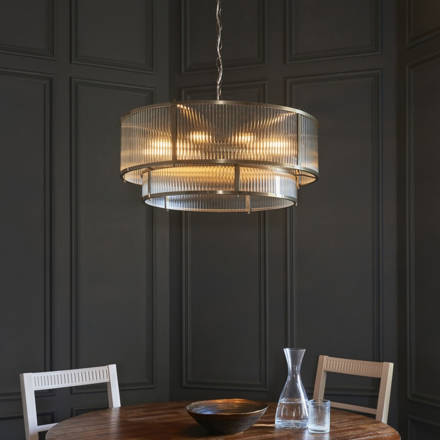 Endon 119456 - Luster na lancu RIDGETON 8xE14/7W/230V mesing