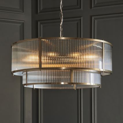 Endon 119456 - Luster na lancu RIDGETON 8xE14/7W/230V mesing