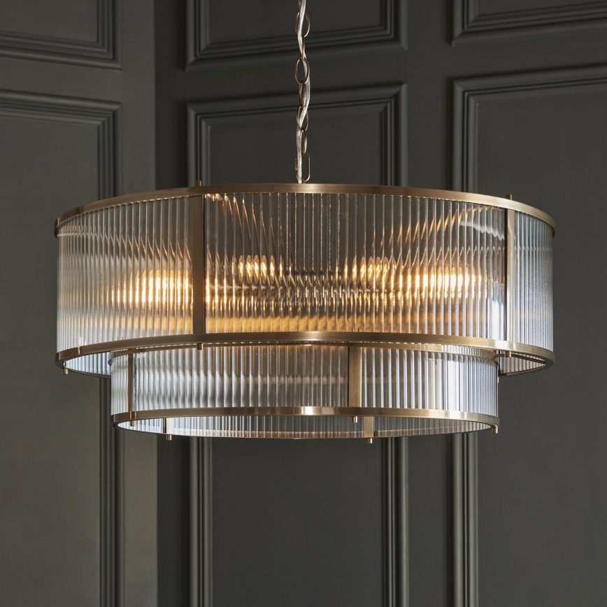 Endon 119456 - Luster na lancu RIDGETON 8xE14/7W/230V mesing