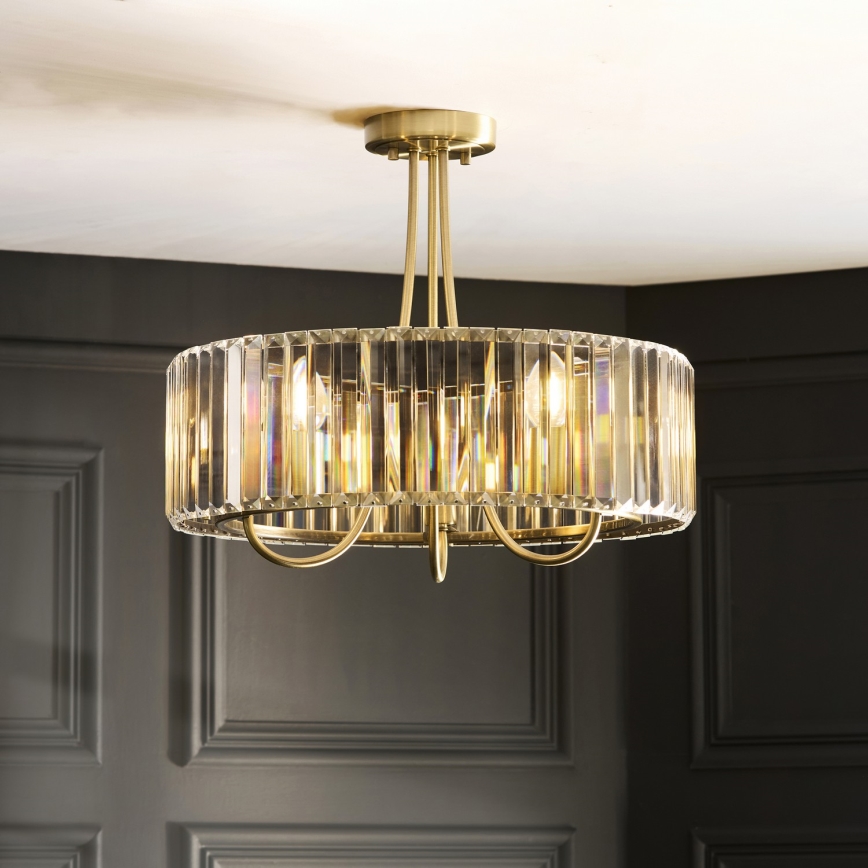 Endon 119609 - Luster na štapu VISCONTI 3xE14/6W/230V mesing