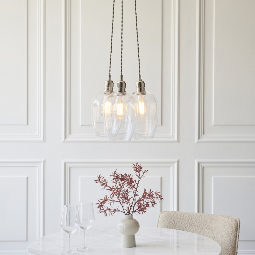 Endon 120644 - Luster na sajli 3xE27/10W/230V sjajni krom