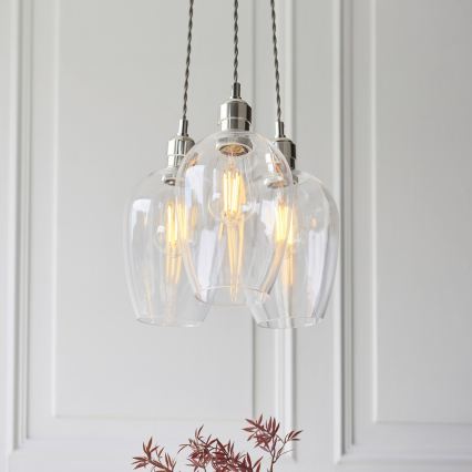 Endon 120644 - Luster na sajli 3xE27/10W/230V sjajni krom