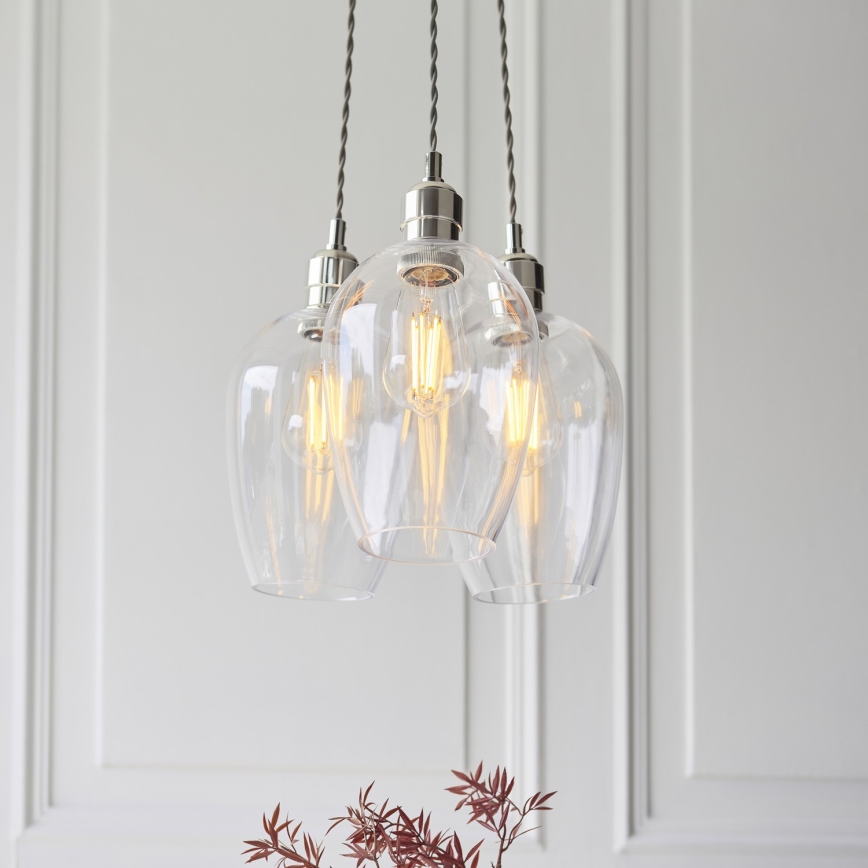 Endon 120644 - Luster na sajli 3xE27/10W/230V sjajni krom