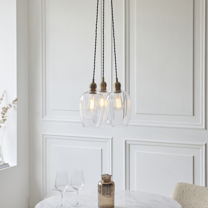 Endon 120648 - Luster na sajli 3xE27/10W/230V mesing