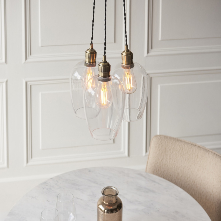 Endon 120648 - Luster na sajli 3xE27/10W/230V mesing
