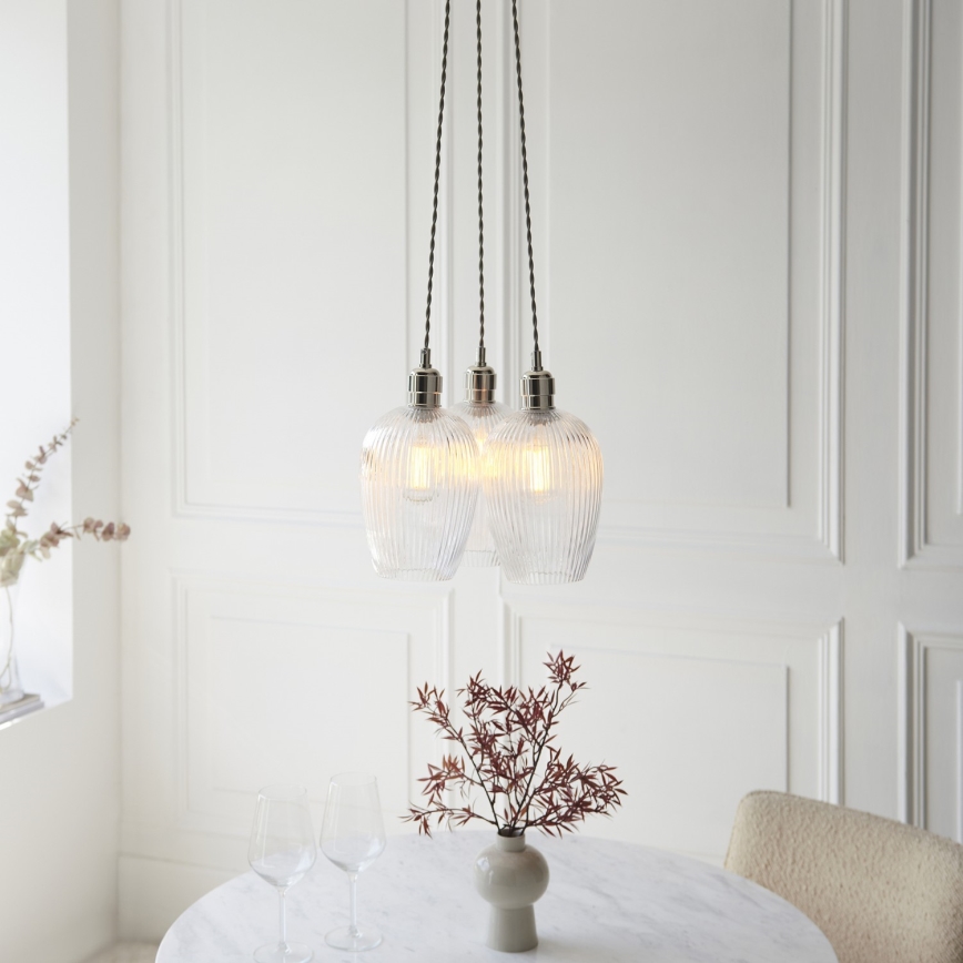 Endon 120652 - Viseći luster na sajli 3xE27/10W/230V sjajni krom