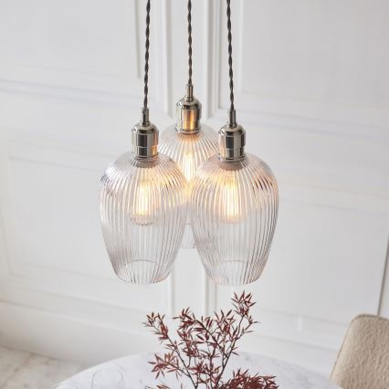 Endon 120652 - Viseći luster na sajli 3xE27/10W/230V sjajni krom