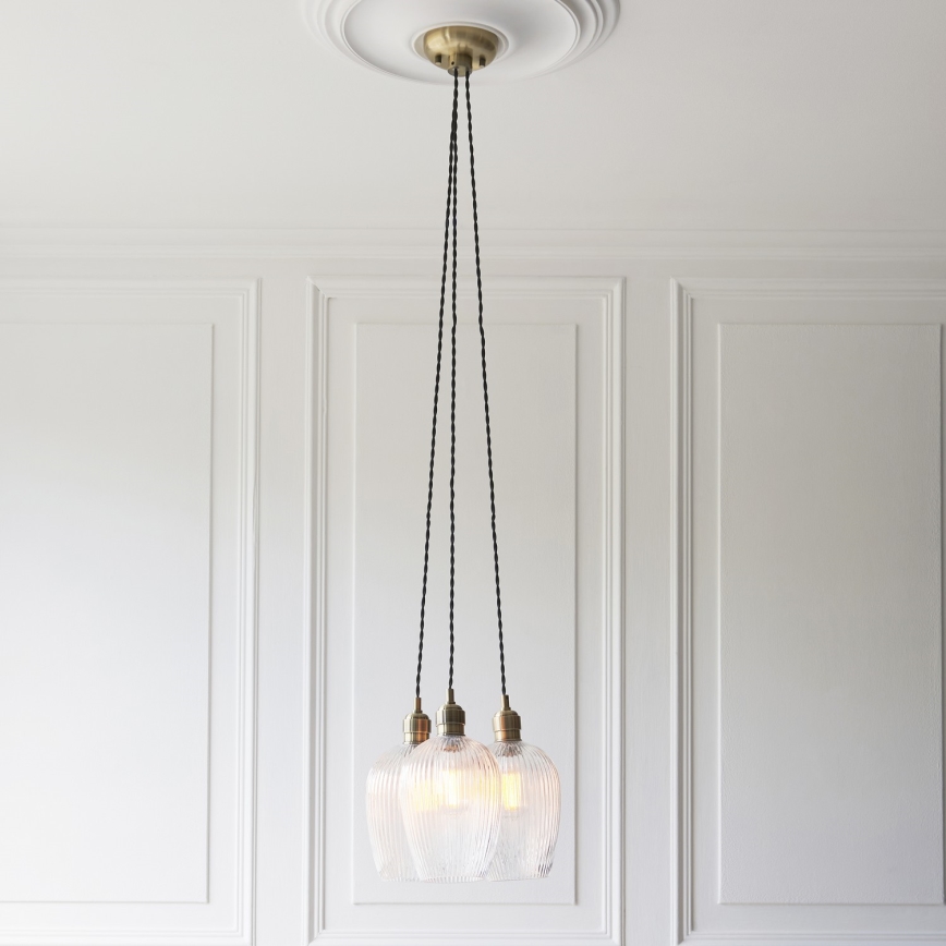 Endon 120656 - Luster na sajli 3xE27/10W/230V mesing