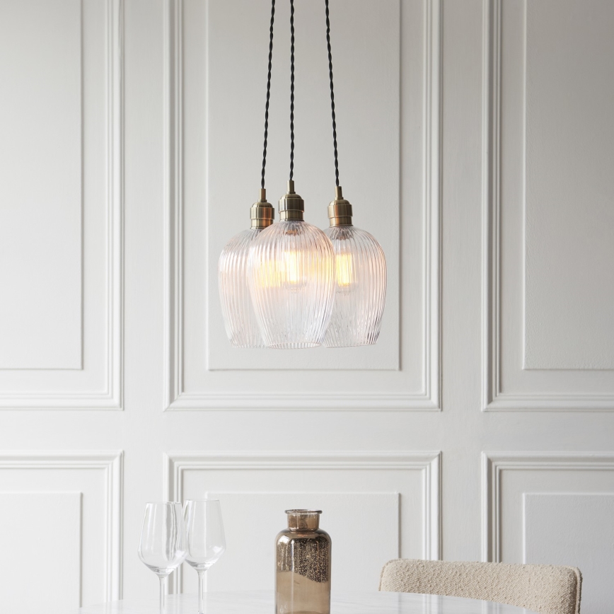 Endon 120656 - Luster na sajli 3xE27/10W/230V mesing
