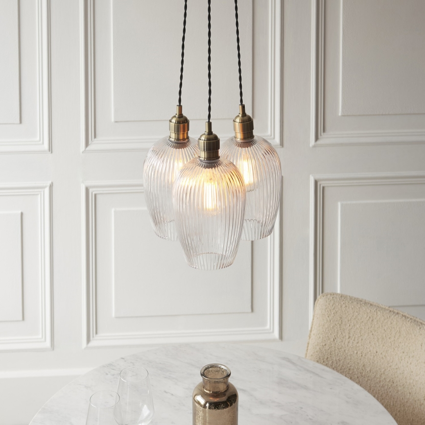 Endon 120656 - Luster na sajli 3xE27/10W/230V mesing