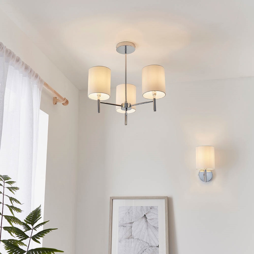 Endon 56642 - Viseći luster BRIO 3xE14/40W/230V sjajni krom/bijela
