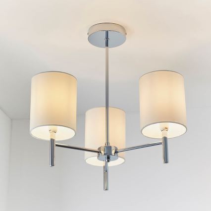 Endon 56642 - Viseći luster BRIO 3xE14/40W/230V sjajni krom/bijela