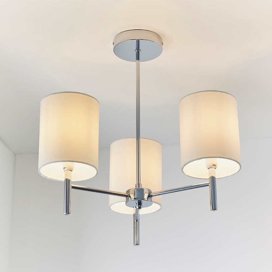 Endon 56642 - Viseći luster BRIO 3xE14/40W/230V sjajni krom/bijela