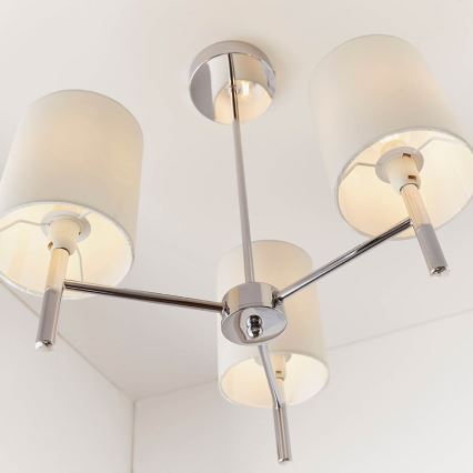 Endon 56642 - Viseći luster BRIO 3xE14/40W/230V sjajni krom/bijela