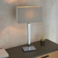 Endon 56707 - Stolna lampa MORETO 1xE27/60W/230V sjajni krom/siva