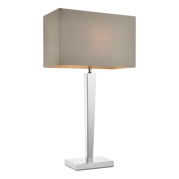 Endon 56707 - Stolna lampa MORETO 1xE27/60W/230V sjajni krom/siva